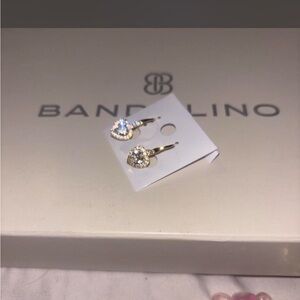 Elegant Gold and Silver Heart Earrings